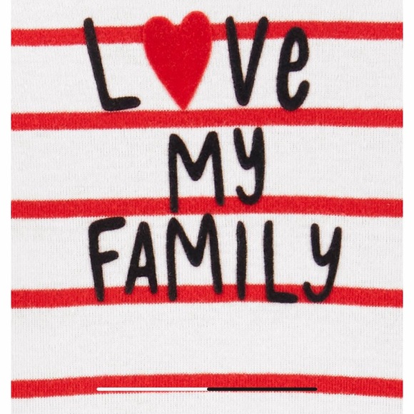 3 piece red & white striped leggings & long sleeve top with cap. NWT heart love - Picture 2 of 2